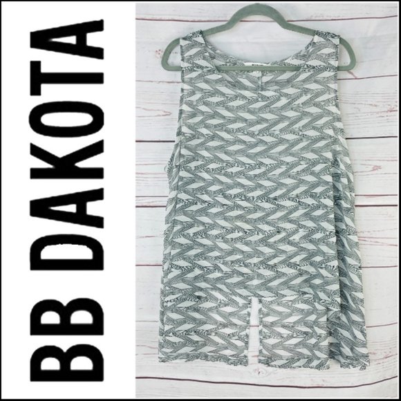 BB Dakota Gray Patterned Blouse - Picture 1 of 11